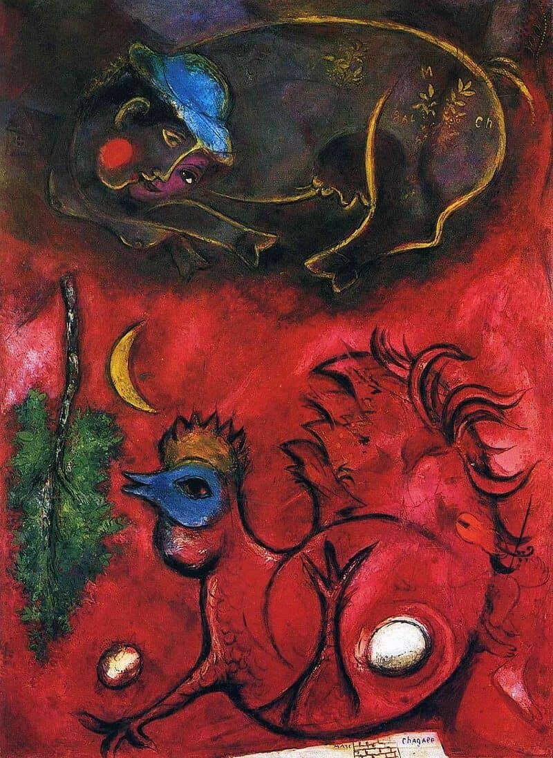 Listening to the Cock, 1944 by Marc Chagall