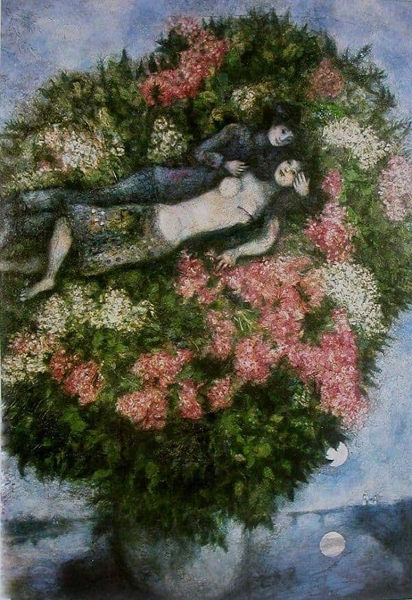Lovers in the Lilacs, 1930 by Marc Chagall