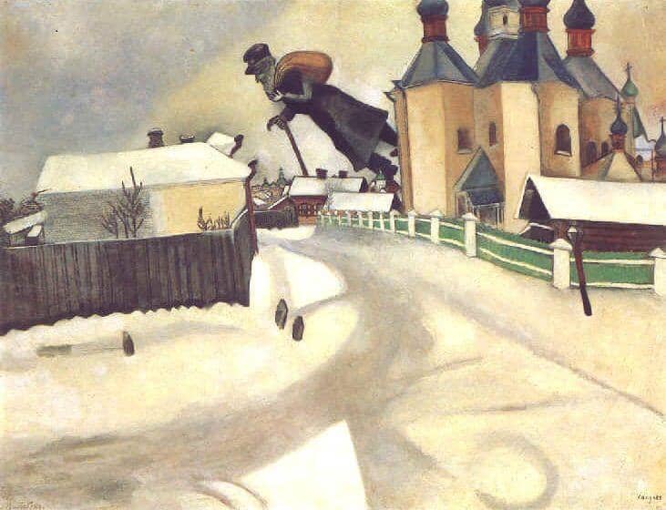 Over Vitebsk, 1913 by Marc Chagall