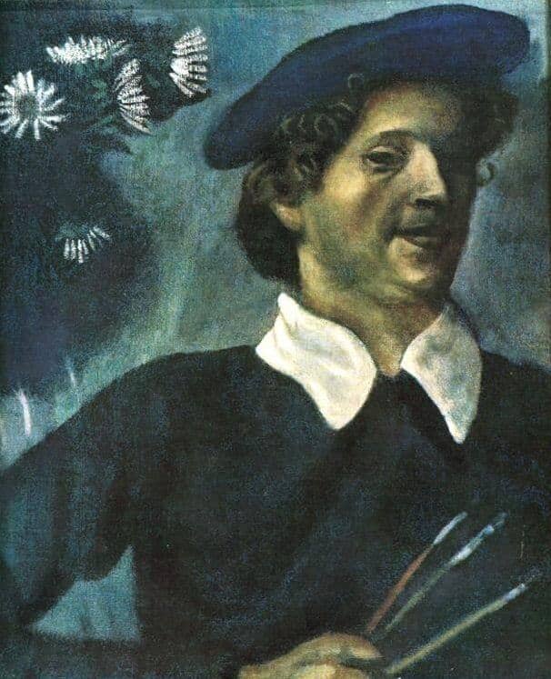 Self Portrait with Brushes, 1909 - by Marc Chagall