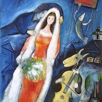 Marc Chagall、La Mariee de Notre-Dame Marc Chagall、La Mariee de Notre-Dame